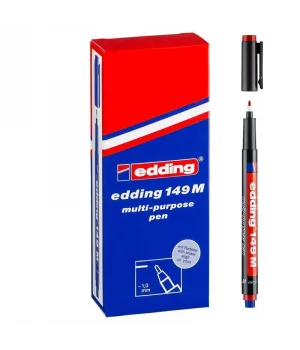 Edding 149 M Çok Amaçlı Permanent Kalem (Silgili Asetat Kalemi) KIRMIZI 10lu Kutu
