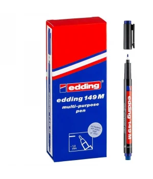 Edding 149 M Çok Amaçlı Permanent Kalem (Silgili Asetat Kalemi) MAVİ 10lu Kutu
