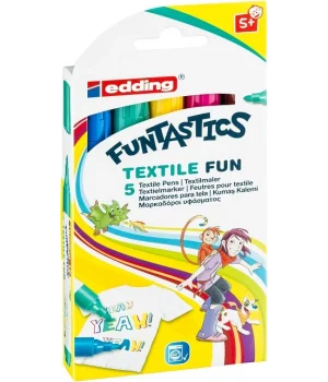 Edding 17 Funtastics Textile Fun Kumaş Tekstil Boyama Kalemi Seti 5 Renk