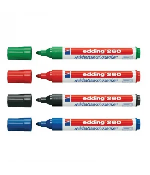 Edding 260 Whiteboard Marker Yazı Tahtası Kalemi Seti 4lü Karışık