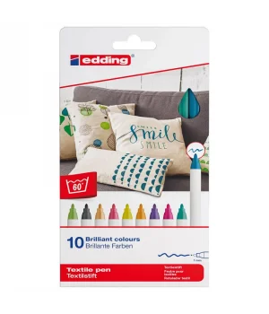 Edding 4600 Kumaş Tekstil Boyama Kalemi Seti 10 Renk FUN