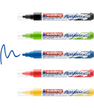 Edding 5100 Akrilik Boyama Markörü Seti 2-3 mm 5 RENK SET BASIC
