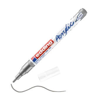Edding 5300 Akrilik Boyama Markörü 1-2 mm GÜMÜŞ