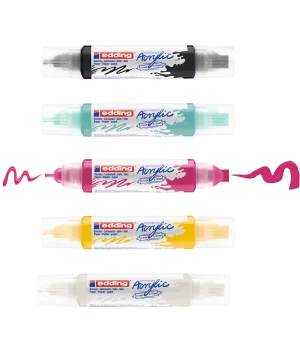 Edding 5400 Akrilik Boyama Markörü Seti 3D Double Liner 5 RENK SET BASIC