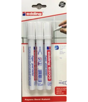 Edding 8200 Fayans Derzi Dolgu Kalemi 3lü BEYAZ