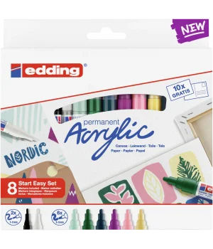 Edding Akrilik Boyama Markörü Seti Marker Easy Start Set Nordic 8 Mix Kalem