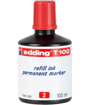 Edding T100 Permanent Marker Mürekkebi 100 ml. KIRMIZI