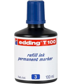 Edding T100 Permanent Marker Mürekkebi 100 ml. MAVİ