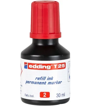 Edding T25 Permanent Marker Mürekkebi 30 ml. KIRMIZI