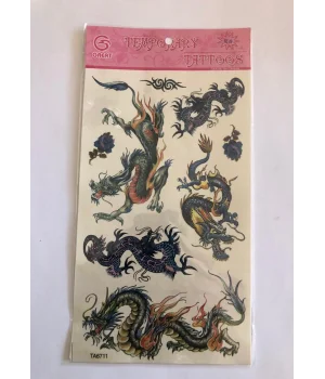 Ejderhalar Yapıştırma Sticker Dövme Geçici Dövme Temporary Tattoos