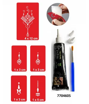 El üstü Hint Kınası ile Geçici Dövme Yapma Seti