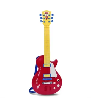 Elektronik Tuşlu ve Telli Askılı Kırmızı Gitar