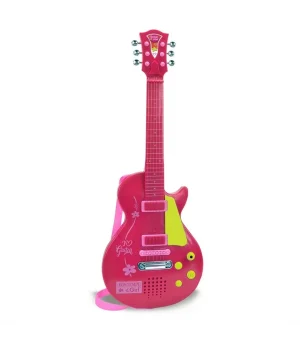 Elektronik Tuşlu ve Telli Askılı Pembe Gitar