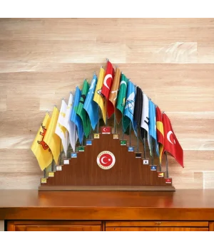Eski Türk Devletleri Masa Bayrak Seti (17li )