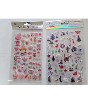 Ev hayatı 3D Kabartmalı Sticker Çıkartma seti