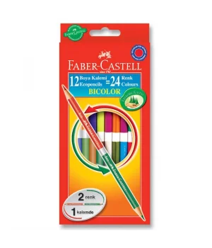 Faber Castell Bicolor Çift Uçlu Kuru Boya 12li 24 Renk