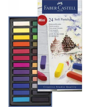 Faber Castell Creative Studio Toz (Soft) Pastel Boya Seti 24 Renk Yarım Boy (Mini)