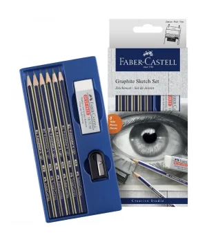Faber Castell Dereceli Kalem Karakalem Eskiz Çizim Seti 8 Parça