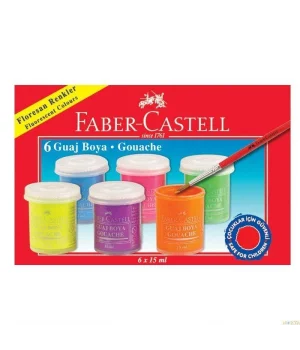 Faber Castell Floresan Guaj Boya Seti 6 Renk x 15 ml.