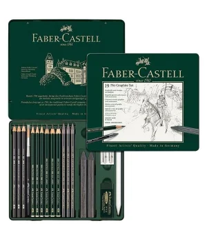 Faber Castell Pitt Graphite Karakalem Eskiz Çizim Seti 19 Parça