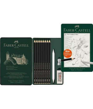 Faber Castell Pitt Graphite Matt Dereceli Kalem Eskiz Çizim Seti 11li
