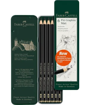 Faber Castell Pitt Graphite Matt Dereceli Kalem Eskiz Çizim Seti 6lı