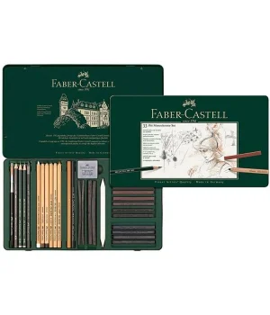 Faber Castell Pitt Monochrome Karakalem Eskiz Çizim Seti 33 Parça