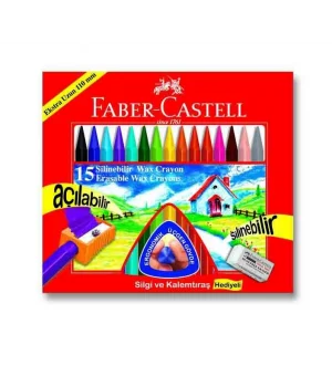 Faber Castell Silinebilir Wax Crayon Mum Boya 15 Renk