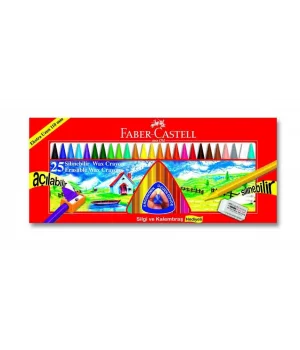 Faber Castell Silinebilir Wax Crayon Mum Boya 25 Renk