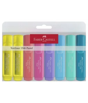 Faber Castell Textliner 1546 Fosforlu Kalem Seti 8 Renk Pastel Renkler