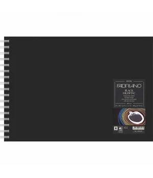 Fabriano Blackbook Landscape Spiralli Eskiz Çizim Defteri Siyah Yaprak 190 gr. A5 40 yaprak