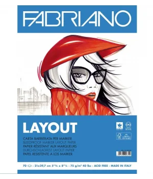 Fabriano Blocco Layout Marker Defteri Pad Blok 75 gr. A4 70 yaprak