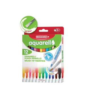 Fibracolor Aquarell Suda Çözünebilen Keçeli Kalem 12 Renk