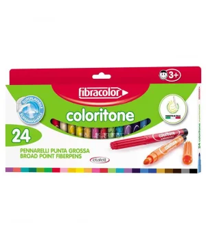 Fibracolor Coloritone Kalın Uçlu Keçeli Kalem 24 Renk