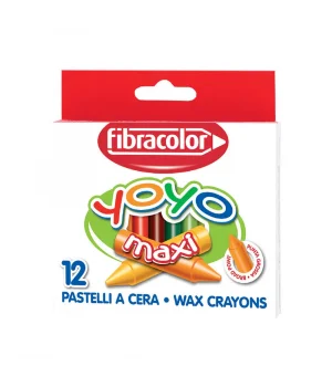 Fibracolor Yoyo Maxi Boy Mumlu Pastel Kalem 12 Renk