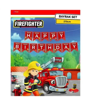 Firefigters Happy Birthday Harf Afiş