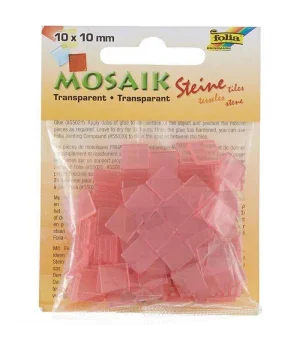 Folia Transparan Mozaik Taşı 10x10 mm. 190 Adet AÇIK PEMBE