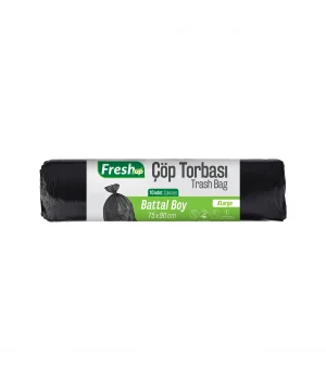 Fresh-up Çöp Torbası Battal Boy 140g Siyah 75x90cm 10 Adet