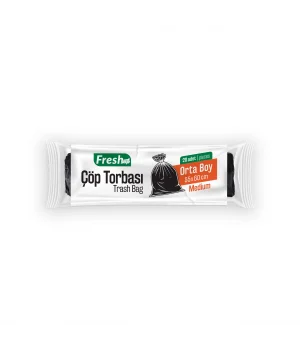 Fresh-Up Çöp Torbası Orta Boy 55*60 cm Siyah 20 Adet