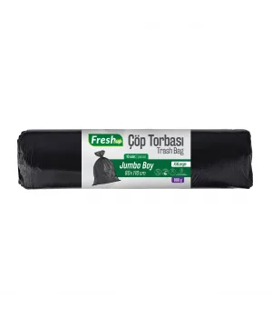 Fresh-Up Çöp Torbası Jumbo Boy 80*110 cm Siyah 10 Adet