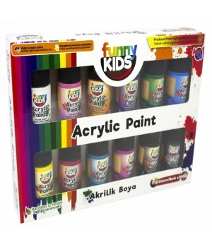Funny Kids Akrilik Boya Seti 12 Renk x 20 ml.