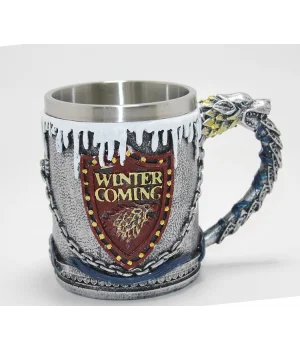 Game Of Thrones Tasarımlı 3D Çelik Kupa Bardak Alk4369