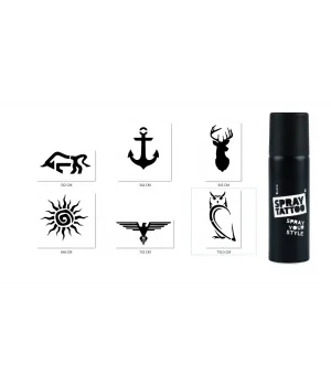 Geyik Ve Boğa Geçici Sprey Dövme Seti Spray Tatto