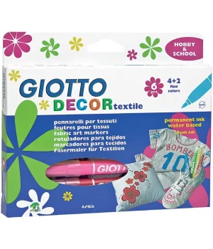 Giotto Decor Textile Kumaş Boyama Kalemi Seti 6 Renk