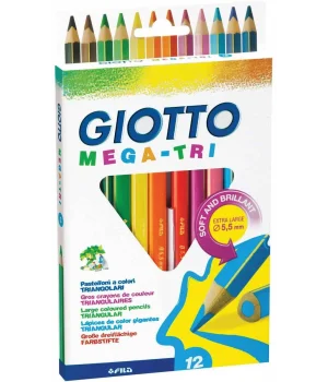 Giotto Mega-Tri Üçgen Jumbo Kuru Boya 12 Renk