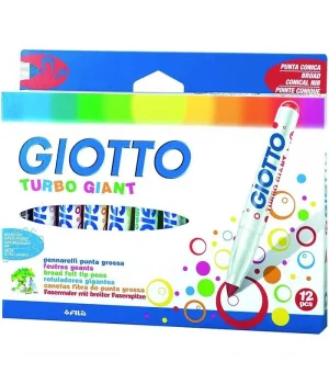 Giotto Turbo Giant Keçeli Kalem 12 Renk