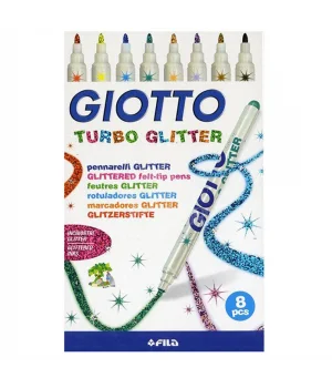 Giotto Turbo Glitter - Simli Keçeli Kalem 8 Renk
