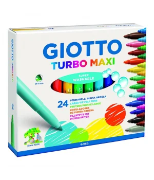 Giotto Turbo Maxi Kalın Uçlu Keçeli Boya Kalemi 24 Renk