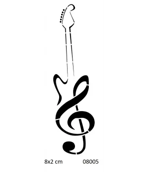Gitar Nota Geçici Dövme Şablonu