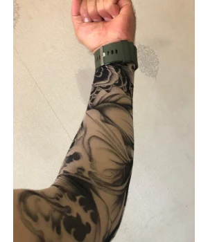 Giyilebilir Çorap Dövme Alev Dövmesi Çift Kol